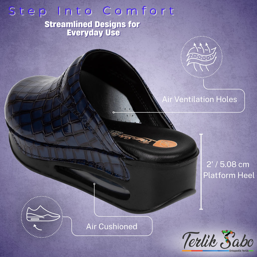 Croco Blue Black