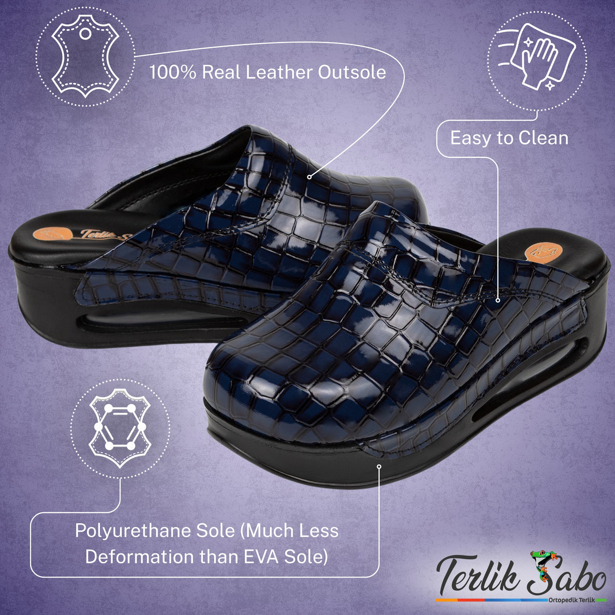Croco Blue Black