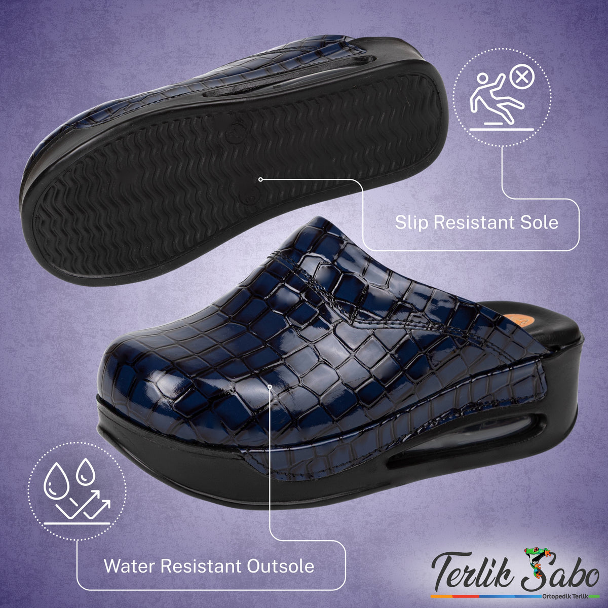 Croco Blue Black