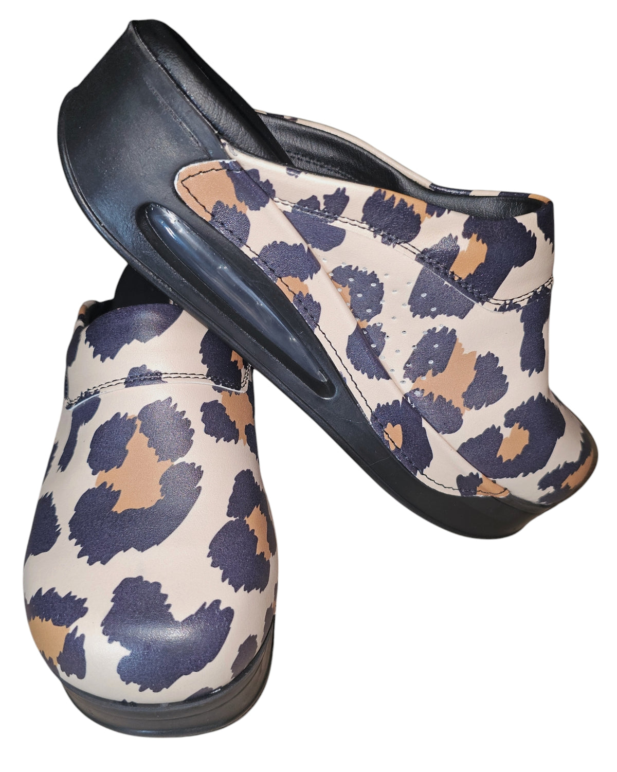 Leather Leopard Black
